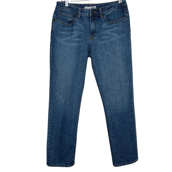 Chicos Platinum Straight Jeans Small Blue Denim Stretch - Picture 1 of 12